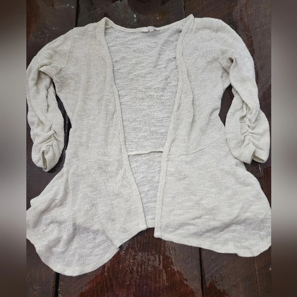 Candie's Sweaters - #056 Candies Small Open cream & gold Cardigan